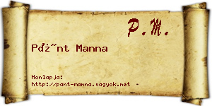 Pánt Manna névjegykártya